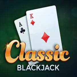 Classic Blackjack slot logo by Red Tiger Gaming at Hugo Casino