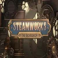 Steamworks The Workshop slot logo by Peter & Sons at Hugo Casino