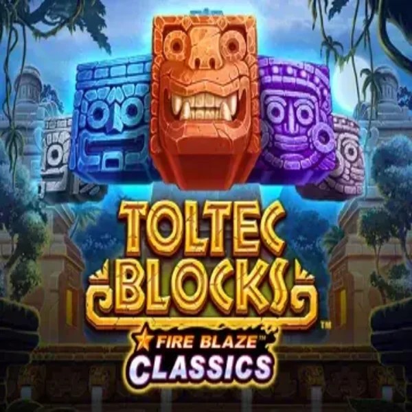 Official Slots logo: Fire Blaze: Toltec Blocks by Rarestone Gaming at Hugo Casino