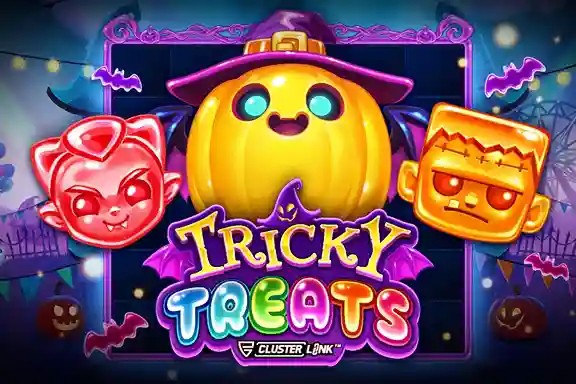 Tricky Treats slot logo by Push Gaming at Hugo Casino